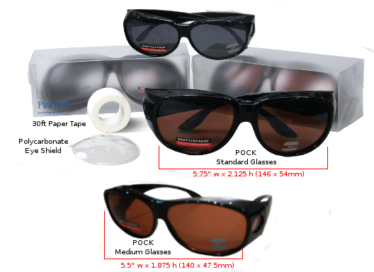 CATARACT POST OP GLASSES - LARGE OR MEDIUM - AMBER OR GRAY - PinPoint Optics store